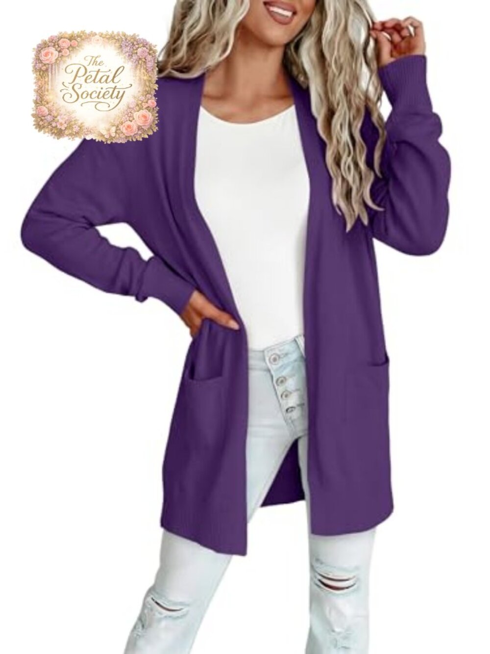 Women Lightweight Open Front Cardigan Long Sleeve Knit Shrug